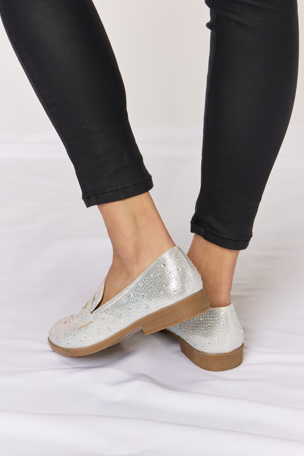 Forever Link Rhinestone Point Toe Loafers