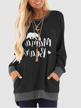 Load image into Gallery viewer, Graphic Round Neck Sweatshirt with Pockets
