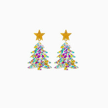 Load image into Gallery viewer, Christmas Tree Acrylic Dangle Earrings
