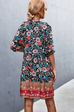 Load image into Gallery viewer, Bohemian Notched Half Sleeve Mini Dress
