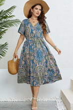 Load image into Gallery viewer, Printed Flutter Sleeve Midi Dress
