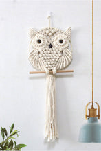 Load image into Gallery viewer, Hand-Woven Owl Macrame Wall Hanging
