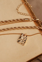 Load image into Gallery viewer, 18K Gold Plated Double-Layered Twisted Pendant Necklace
