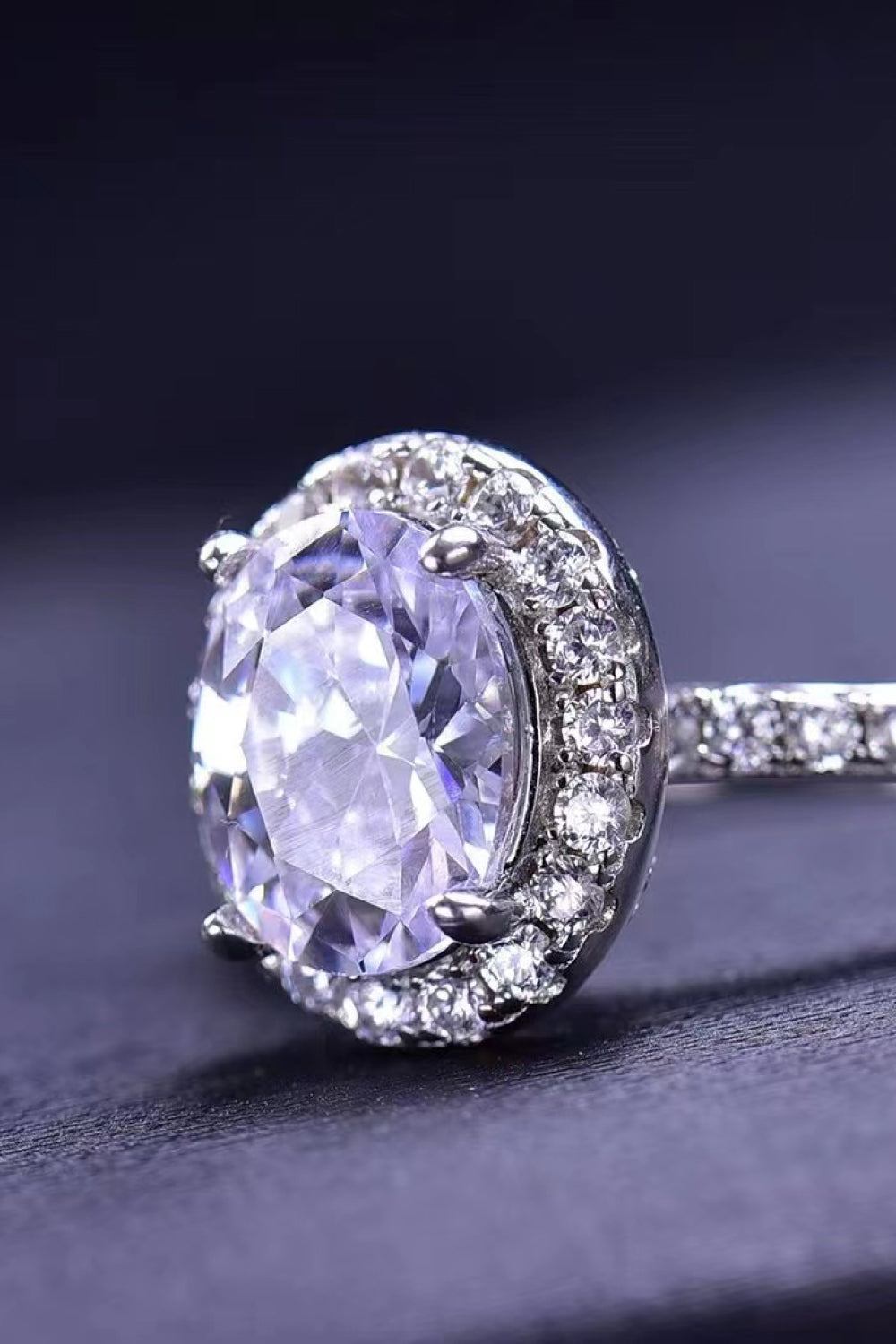 2 Carat Moissanite 18k Platinum-Plated Ring