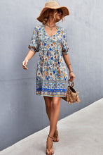 Load image into Gallery viewer, Bohemian Notched Half Sleeve Mini Dress
