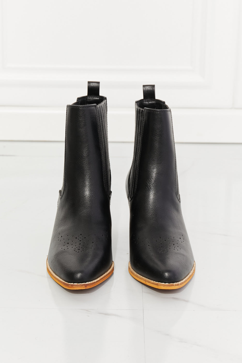 MMShoes Love the Journey Stacked Heel Chelsea Boot in Black