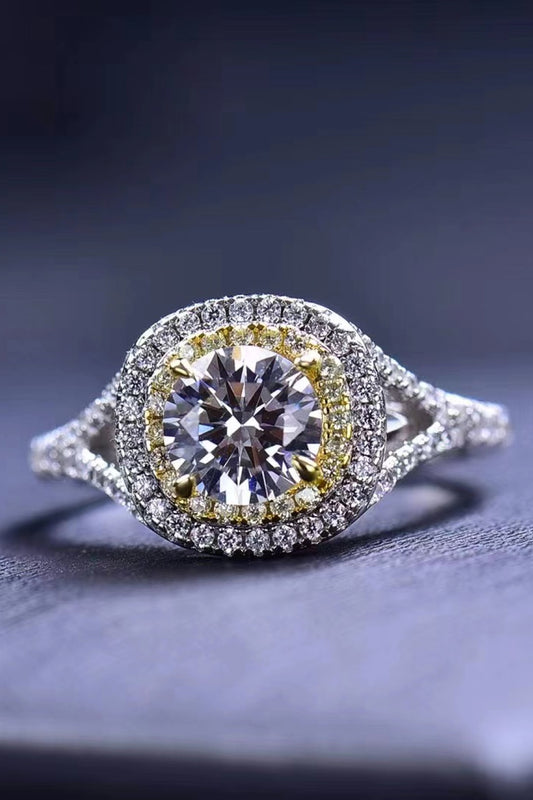 Two-Tone Moissanite Ring