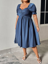 Load image into Gallery viewer, Plus Size Ruched Sweetheart Neck Dress
