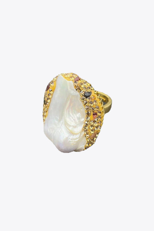 Random-Shape Natural Stone Openwork Ring