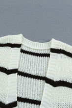 Load image into Gallery viewer, Striped Open Front Rib-Knit Duster Cardigan
