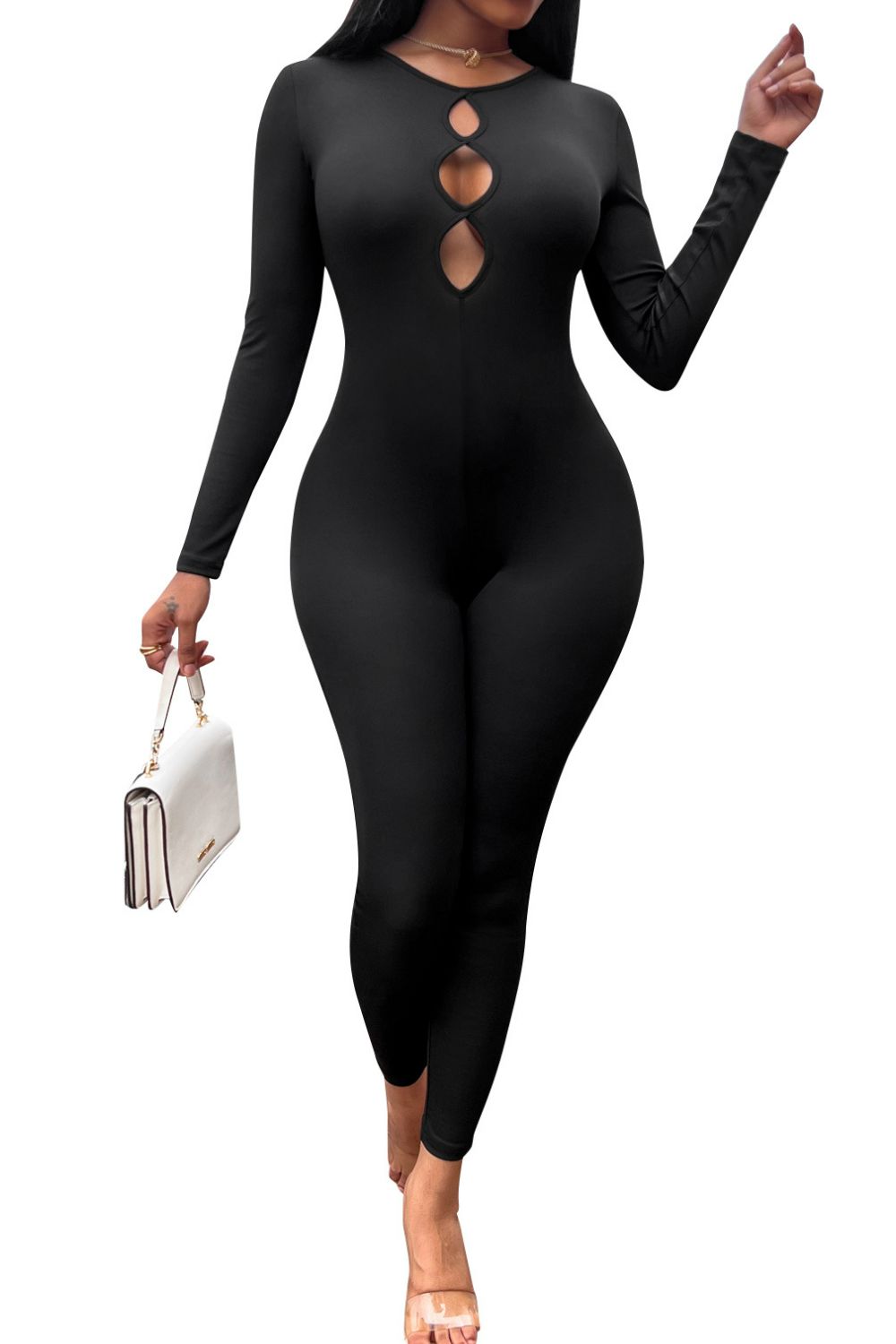 Cutout Round Neck Jumpsuit