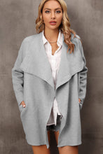 Load image into Gallery viewer, Waterfall Collar Longline Cardigan with Side Pockets
