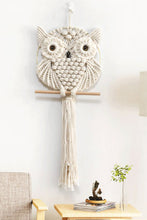 Load image into Gallery viewer, Hand-Woven Owl Macrame Wall Hanging
