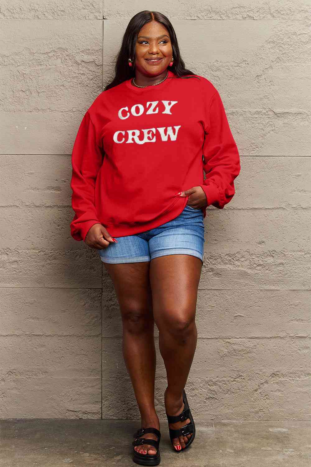 Simply Love Full Size COZY GREW Graphic Sweatshirt