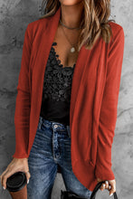 Load image into Gallery viewer, Long Sleeve Ribbed Hem Open Front Longline Cardigan
