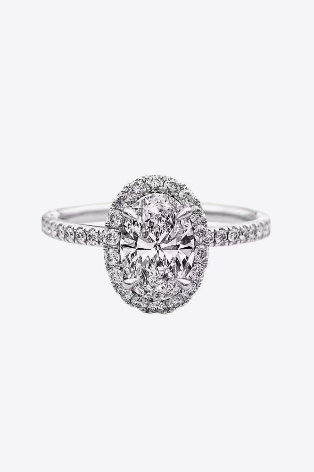 2 Carat Moissanite 18k Platinum-Plated Ring