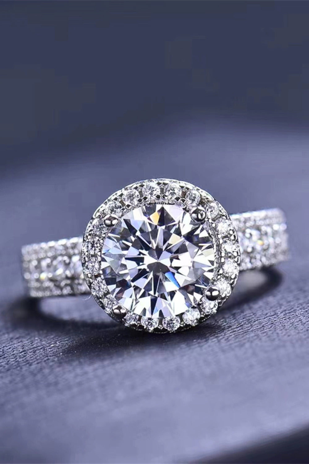 Four-Prong Moissanite Round Ring