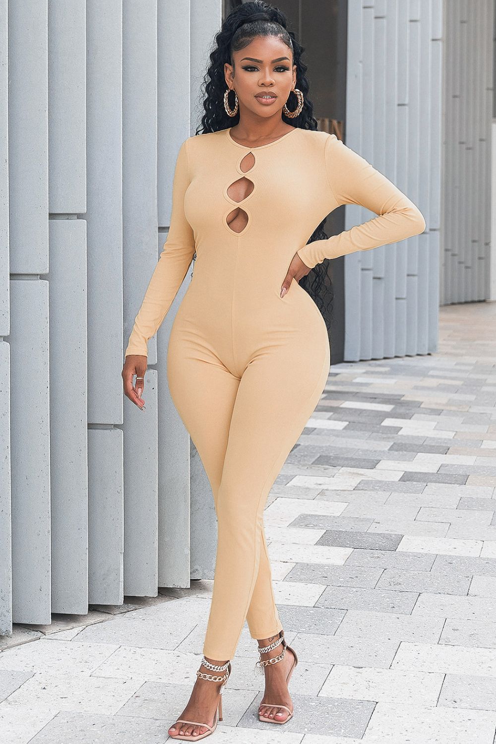 Cutout Round Neck Jumpsuit