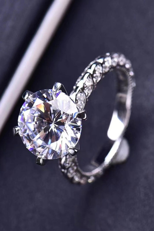 Forever Love Side Stone Moissanite Ring