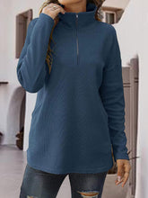 Load image into Gallery viewer, 10.3  Half-Zip Drop Shoulder Sweatshirt
