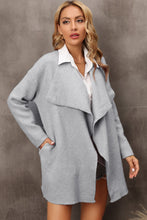 Load image into Gallery viewer, Waterfall Collar Longline Cardigan with Side Pockets
