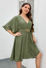 Load image into Gallery viewer, Plus Size Surplice Neck Half Sleeve Dress
