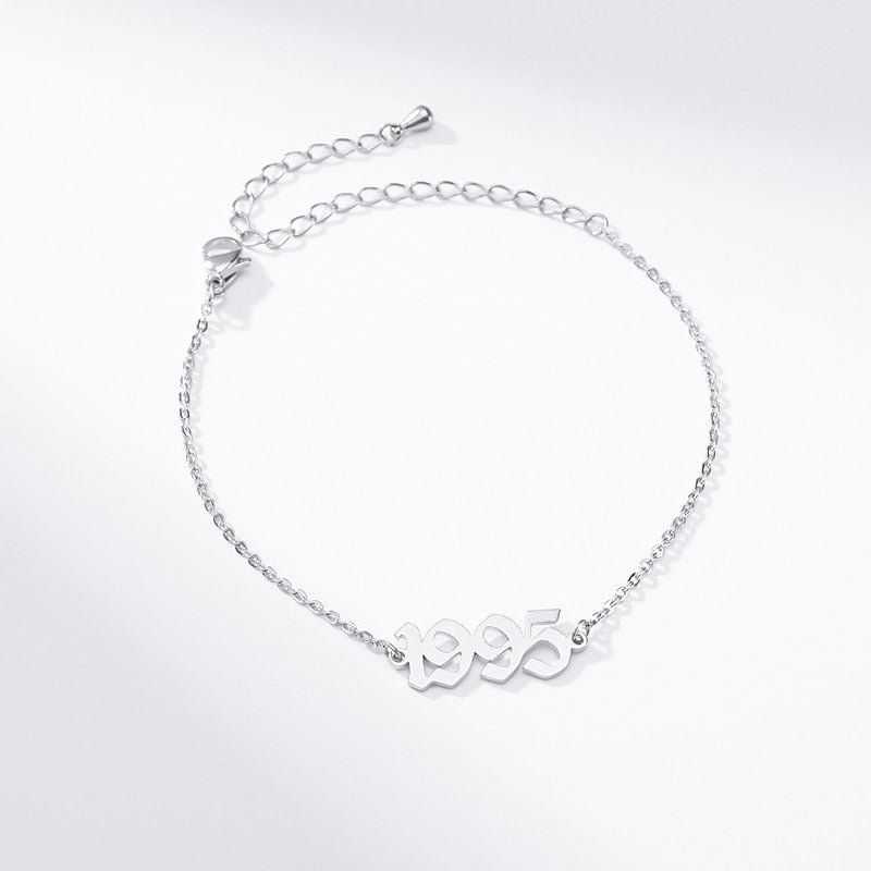 Stainless Steel Birth Year Anklets