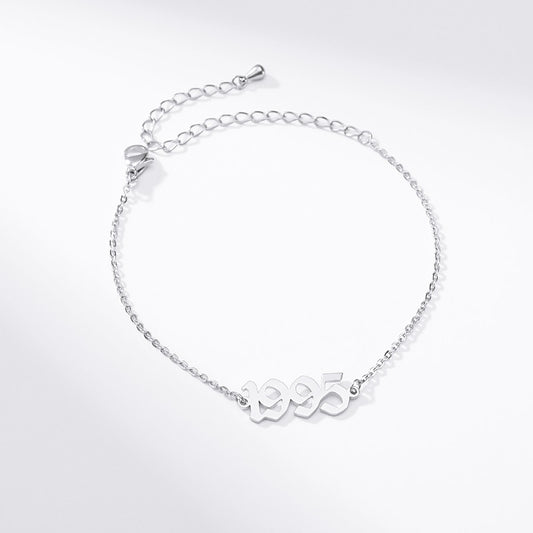 Stainless Steel Birth Year Anklets