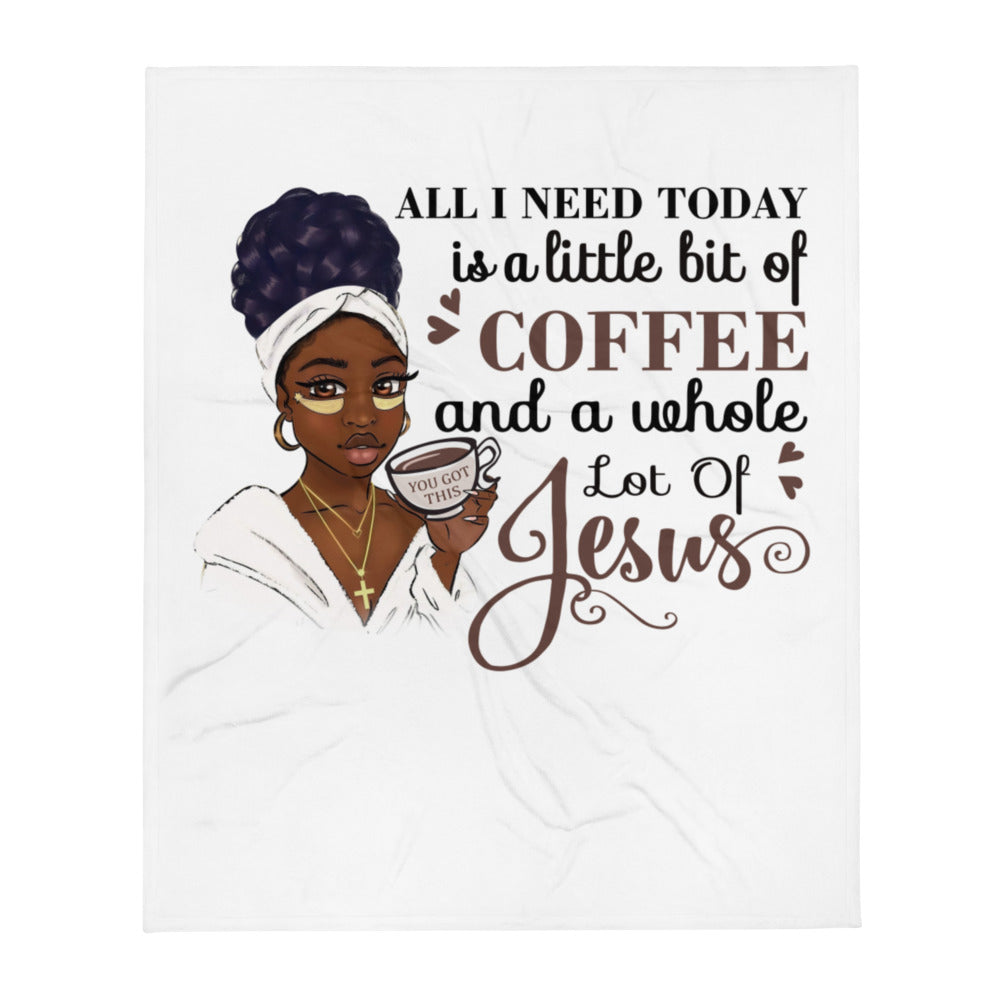 Coffee and Jesus Throw Blanket